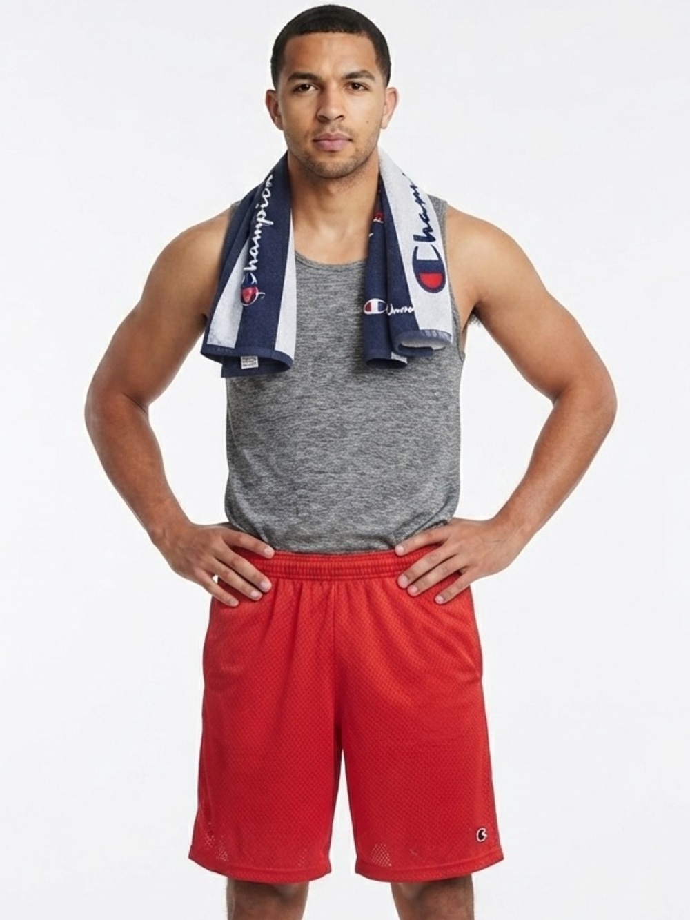Champion Red Mesh Basketball Shorts – Size L